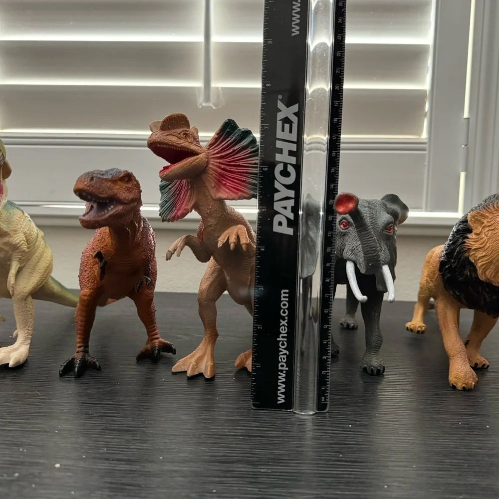 5 LARGE Ankyo Dinosaurs Lion Elephant Hard Plastic Jurassic Toys